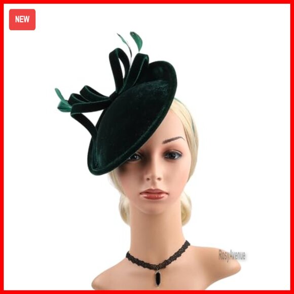 Velvet Fascinator Hat for Special Occasions, Adjustable Headband, Dry Clean Only main image 3